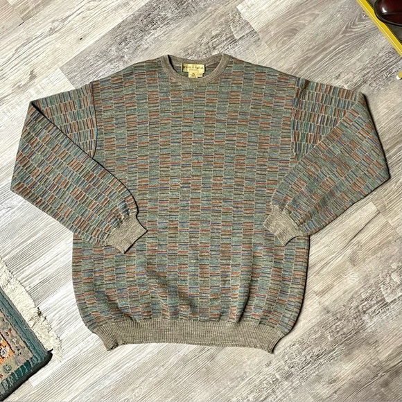 Tricots St Raphael Other - Vintage 1990s Tricots St. Raphael Textured Merino Wool 3D Knit Crewneck Sweater
